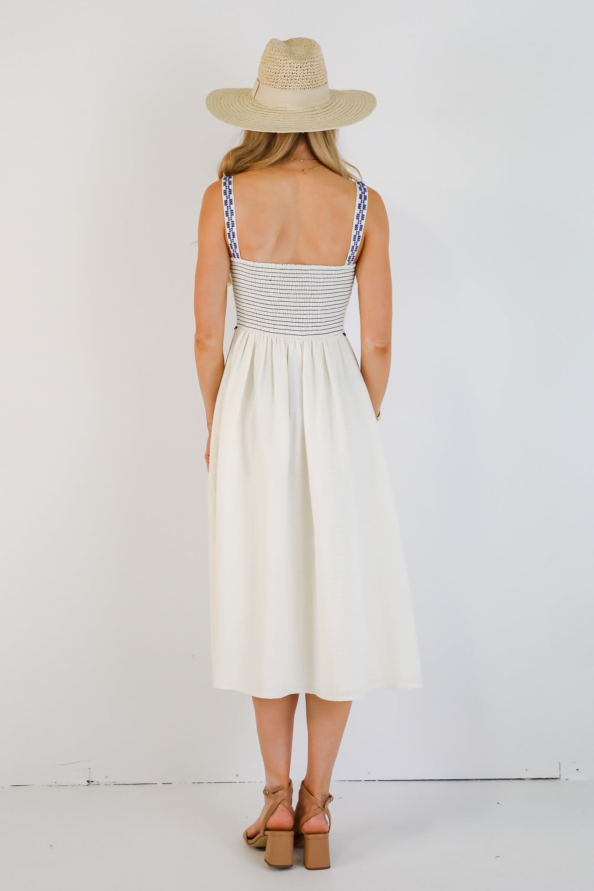 FINAL SALE - Mykonos Memories Ivory Midi Dress