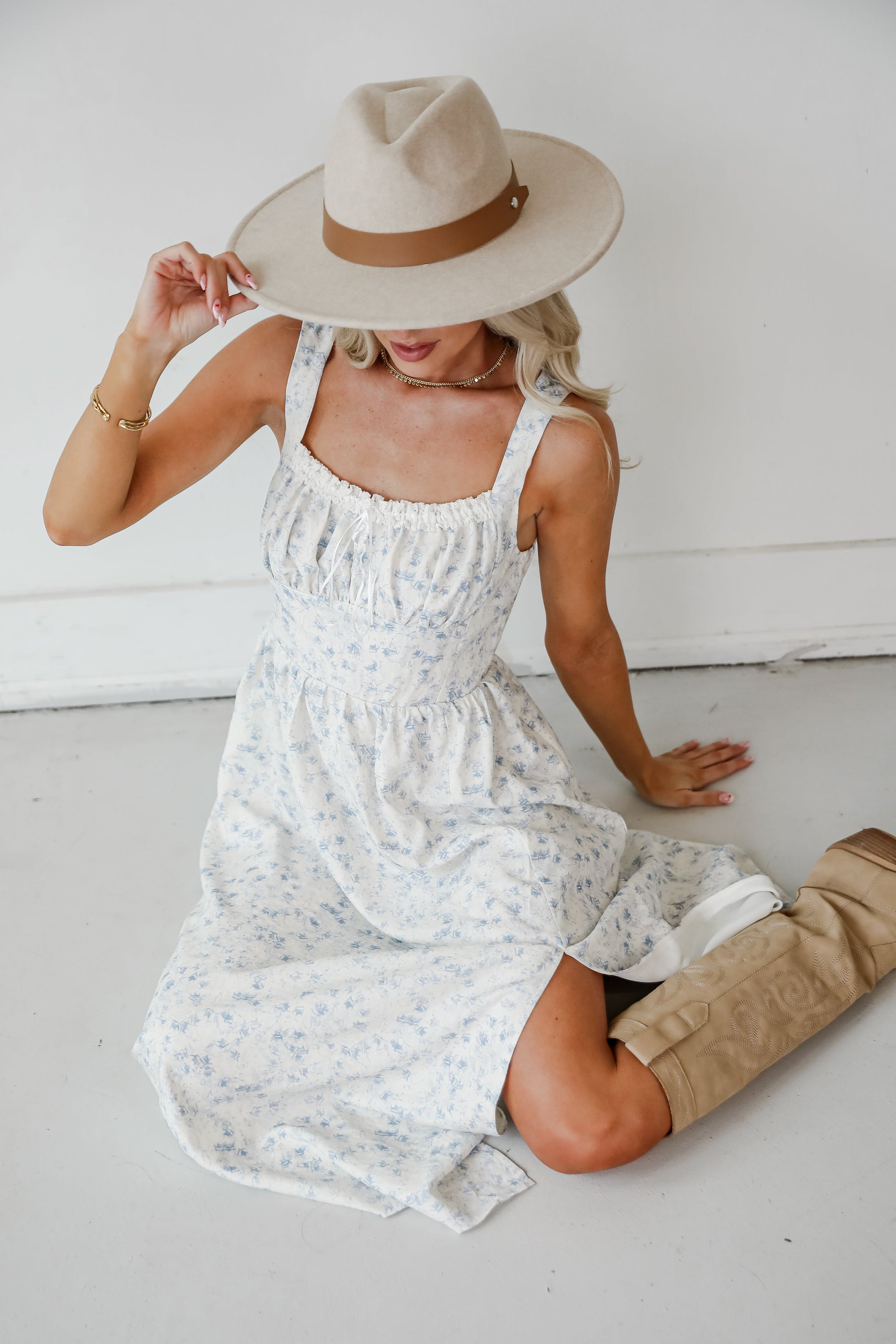 FINAL SALE - Glowing Wonder Ivory Midi Dress