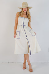 FINAL SALE - Mykonos Memories Ivory Midi Dress