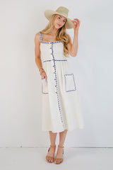 FINAL SALE - Mykonos Memories Ivory Midi Dress