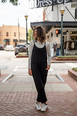 FINAL SALE - Making Moves Black Jumpsuit - DU DEAL
