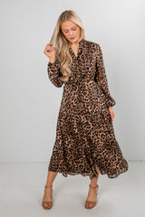 FINAL SALE - Uniquely Confident Leopard Midi Dress