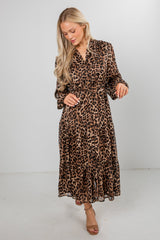 FINAL SALE - Uniquely Confident Leopard Midi Dress
