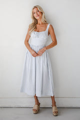 FINAL SALE - Let There Be Romance Light Blue Striped Midi Dress