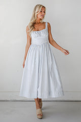 FINAL SALE - Let There Be Romance Light Blue Striped Midi Dress