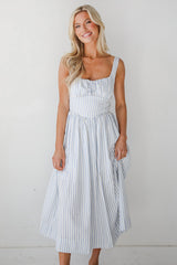 FINAL SALE - Let There Be Romance Light Blue Striped Midi Dress
