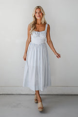 FINAL SALE - Let There Be Romance Light Blue Striped Midi Dress