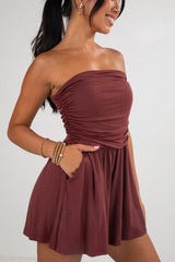 FINAL SALE - Now And Then Strapless Romper - DU DEAL