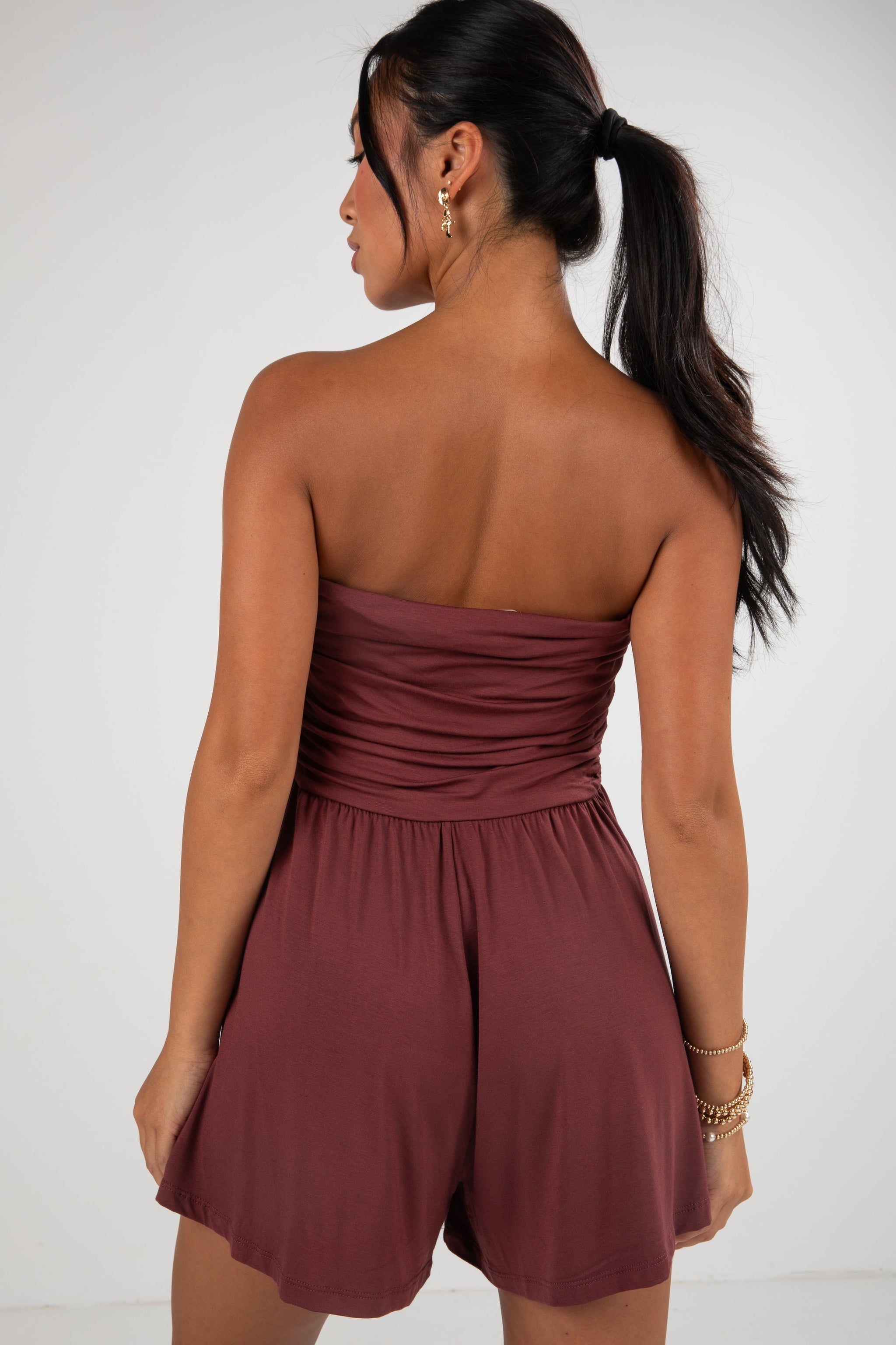 FINAL SALE - Now And Then Strapless Romper - DU DEAL