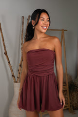 FINAL SALE - Now And Then Strapless Romper - DU DEAL