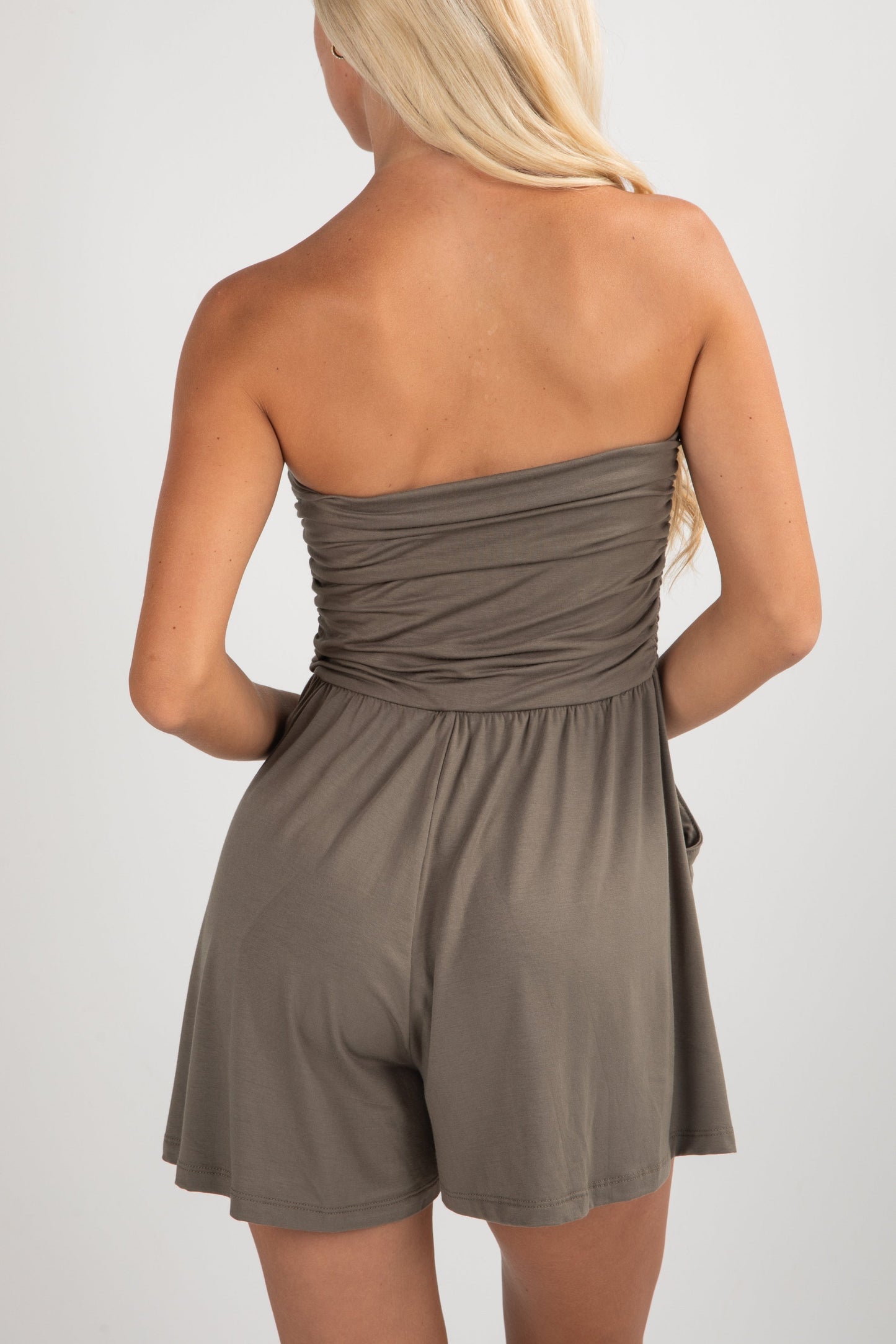 FINAL SALE - Now And Then Strapless Romper - DU DEAL