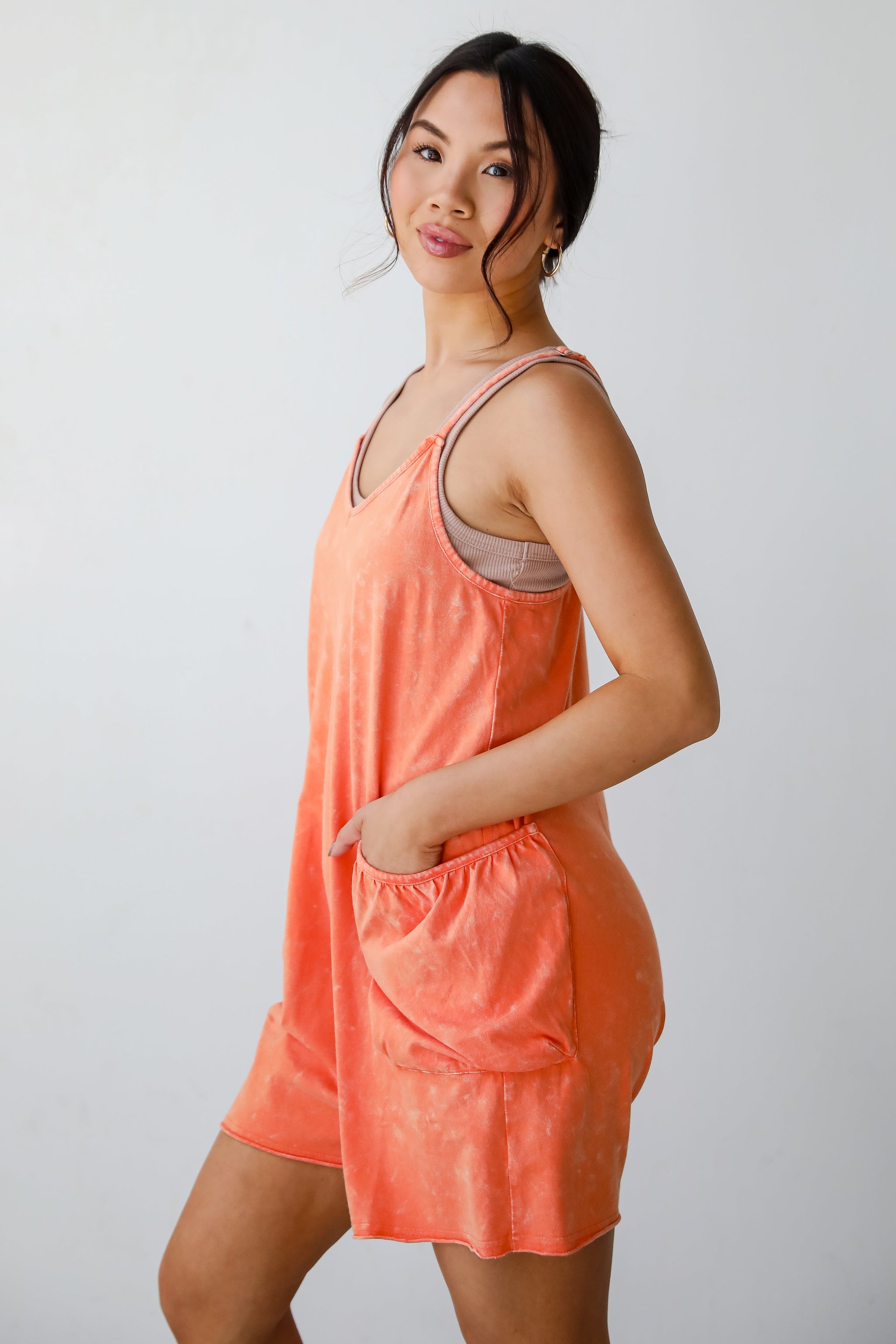 FINAL SALE - Relaxed Perfection Acid Washed Romper