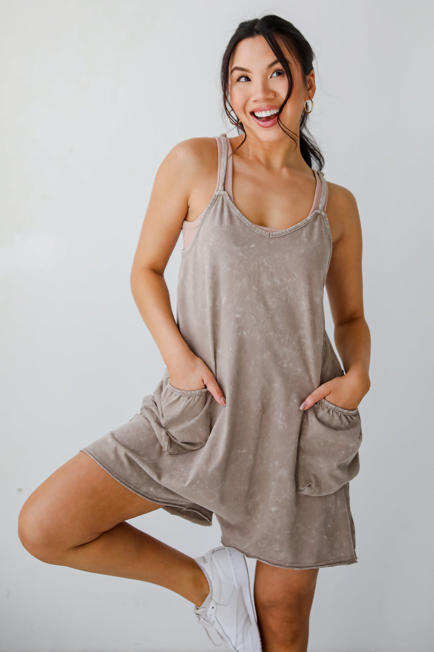 FINAL SALE - Relaxed Perfection Acid Washed Romper