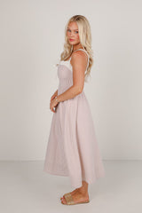 FINAL SALE - Sunny Day Classic Taupe Gingham Midi Dress