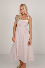 FINAL SALE - Sunny Day Classic Taupe Gingham Midi Dress