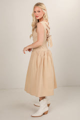 FINAL SALE - Make Your Mark Taupe Midi Dress