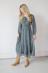 FINAL SALE - Endlessly Darling Teal Floral Midi Dress